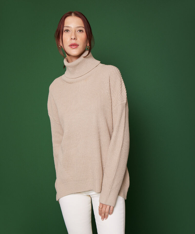 Saco Manga Larga Con Cuello Alto