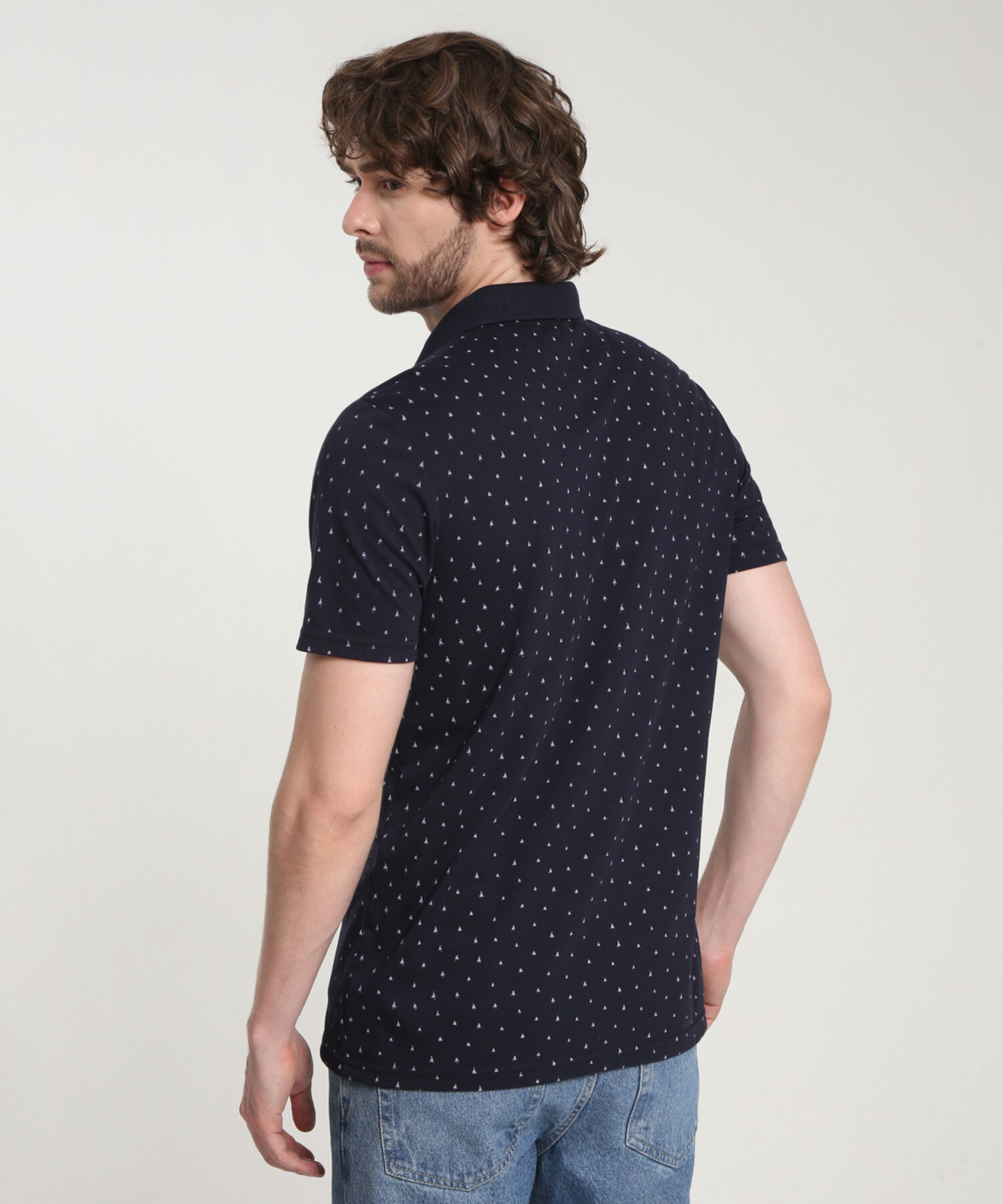 Polo Estampada Manga Corta