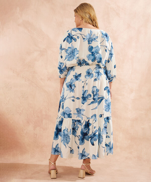 Vestido Manga Bombacha Estampado