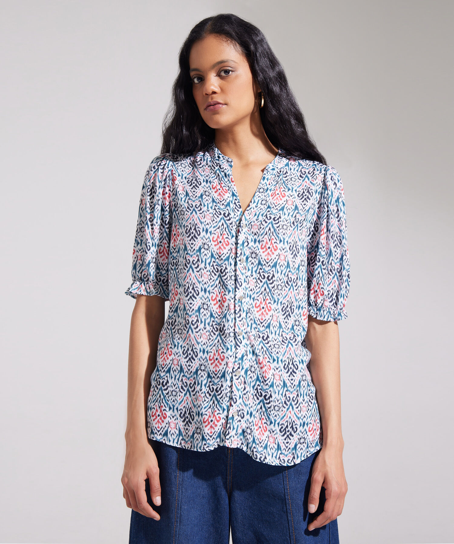 Blusa Estampada Manga Al Codo
