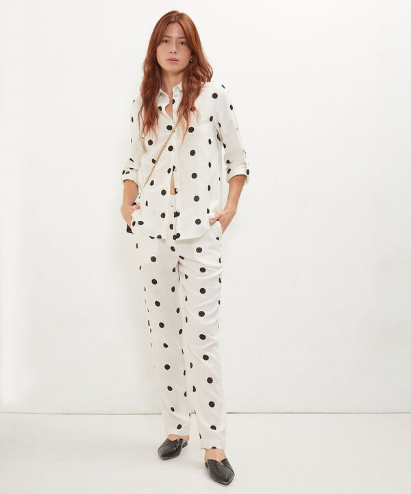 Camisa En Lino Manga Larga Con Charretera