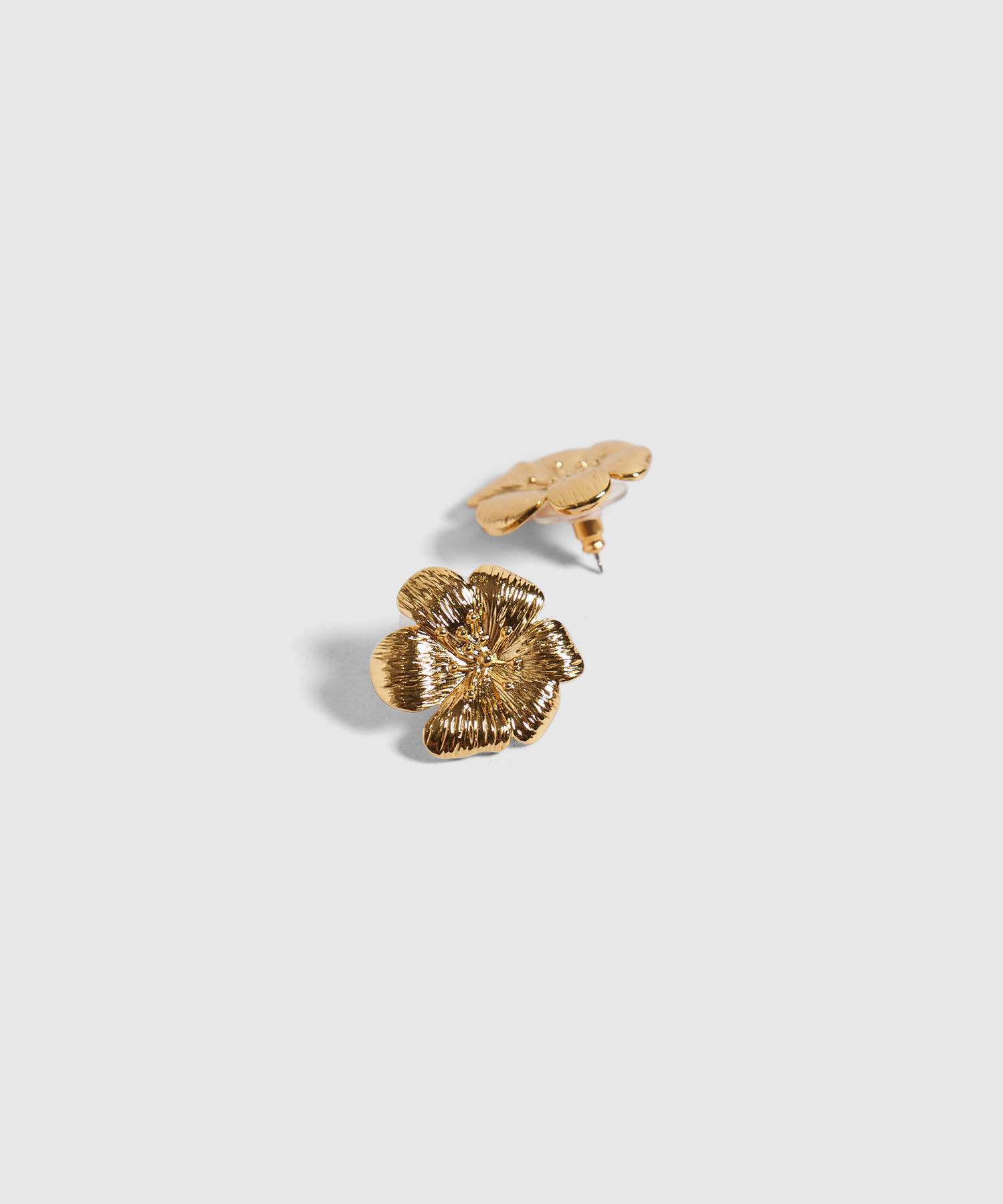Aretes Forma De Flor Dorados