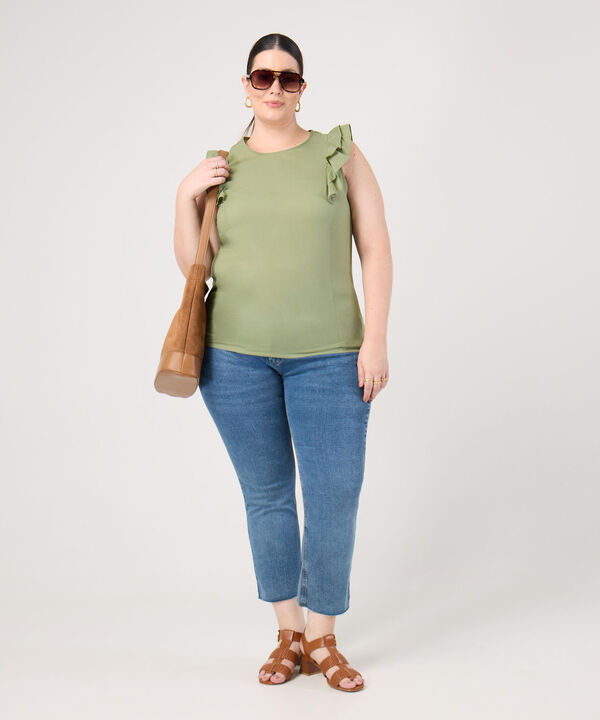 Blusa Volantes En Hombros Para Mujer Curvy