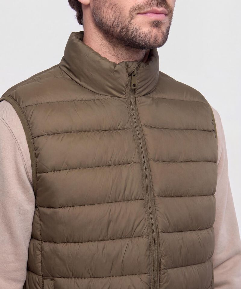 Chaleco Acolchado Cuello Alto Para Hombre