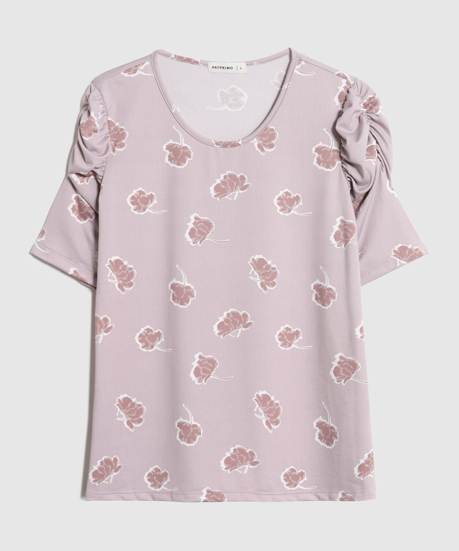 Camiseta Estampada con Fruncido