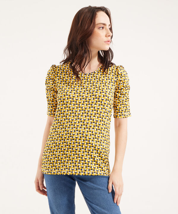 Camiseta Estampada con Ruche image number null