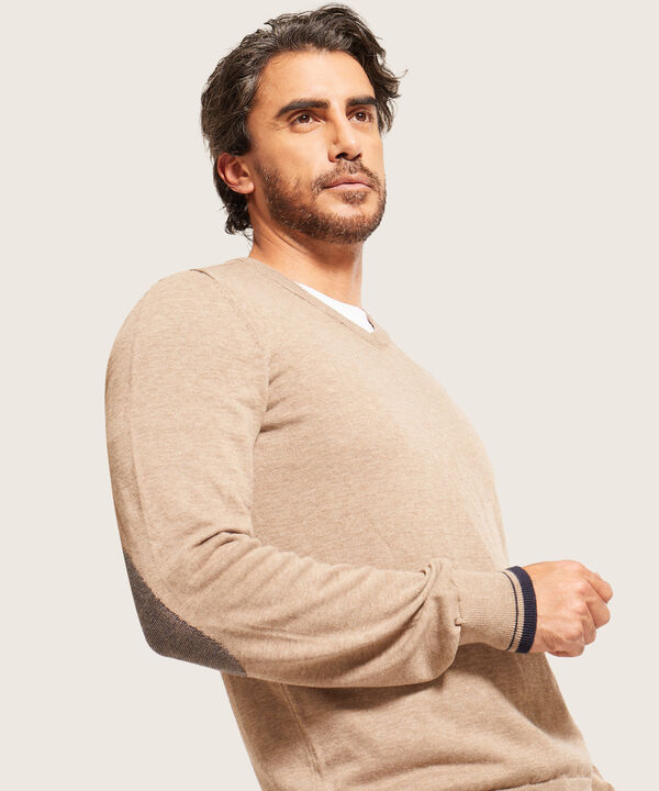 Saco Cuello V Con Coderas Tejidas