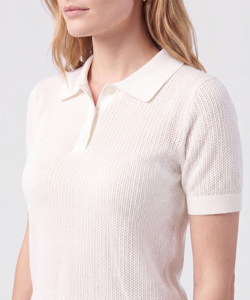 Polo Manga Corta Cuello Tejido Para Mujer