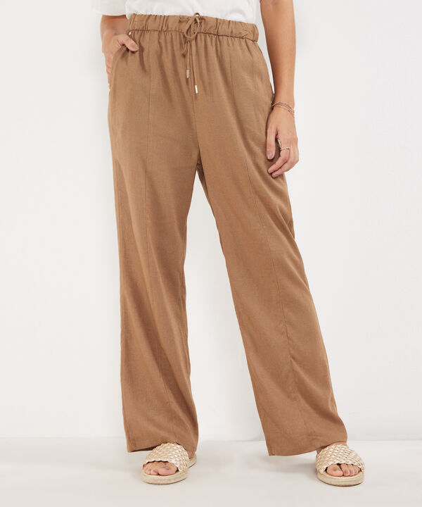 Pantalón Bota Recta En Lino