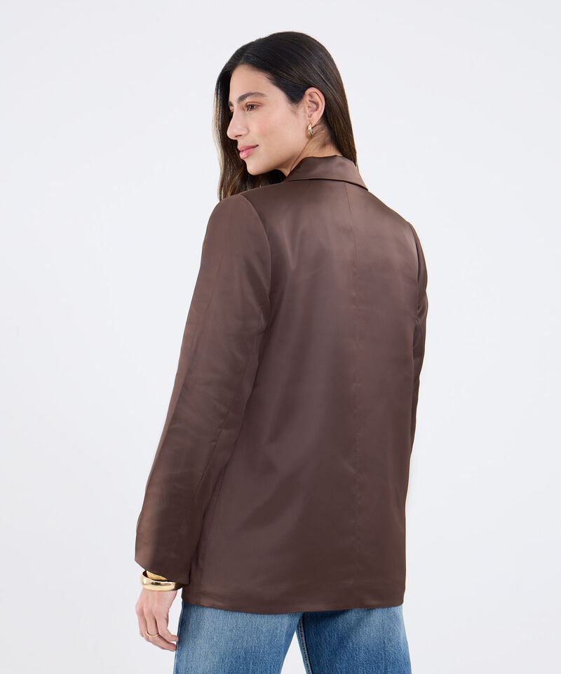 Blazer Unicolor En Satin