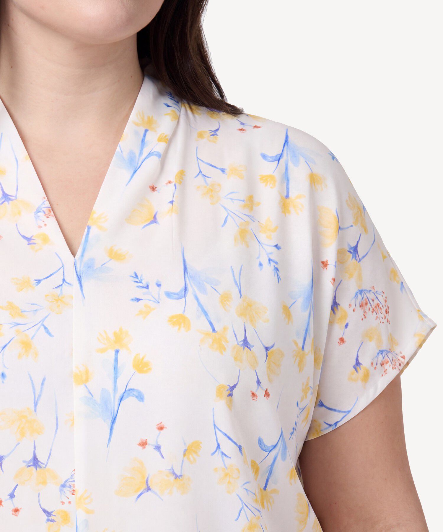 Blusa Estampada De Cuello En V Mujer Curvy