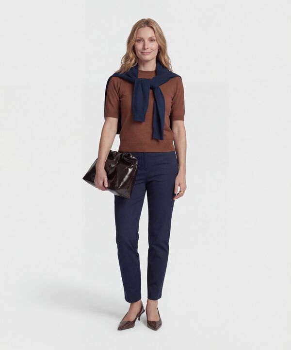 Camiseta de Punto Manga Corta para Mujer