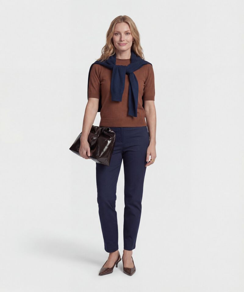 Camiseta de Punto Manga Corta para Mujer