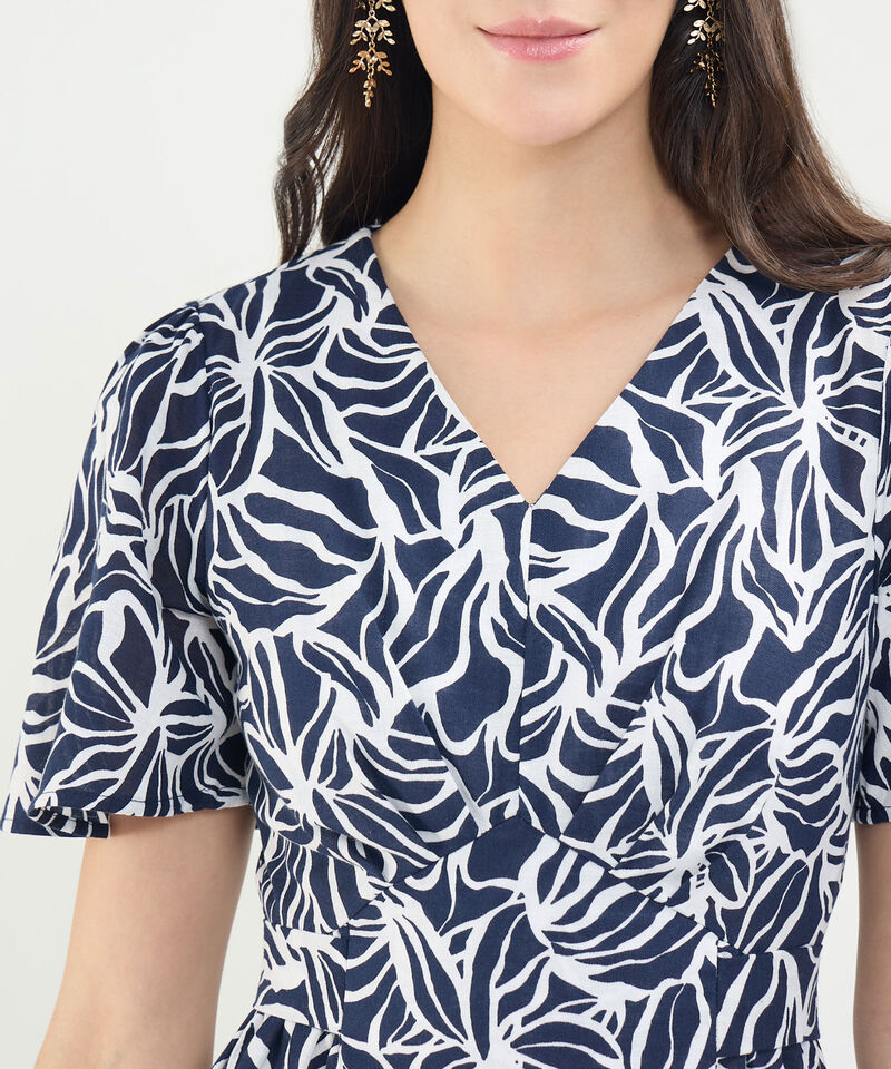 Vestido Estampado con Escote en V
