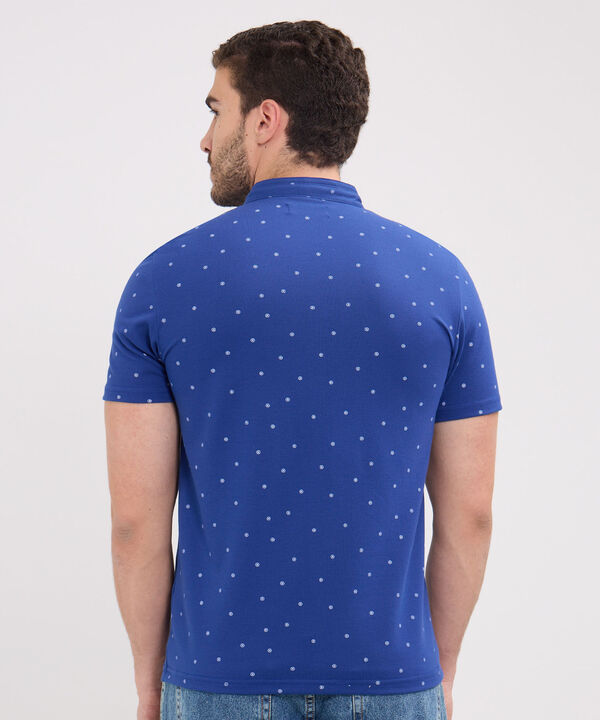Polo Estampada, Cuello Mao Sin Bolsillo