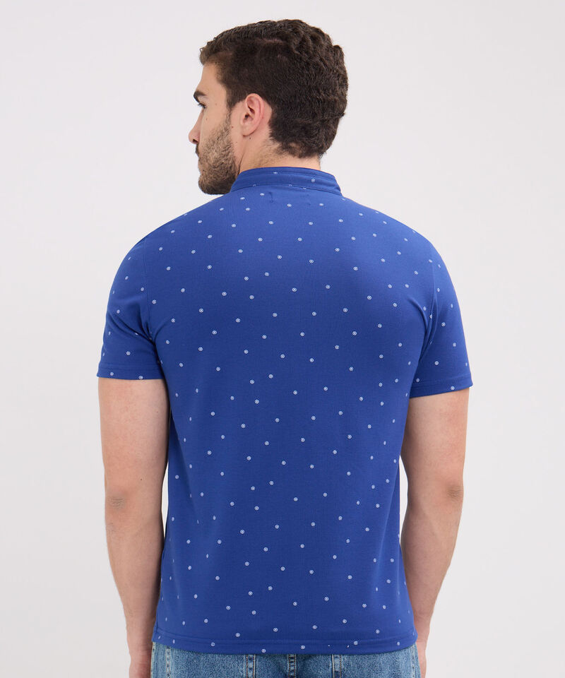 Polo Estampada, Cuello Mao Sin Bolsillo