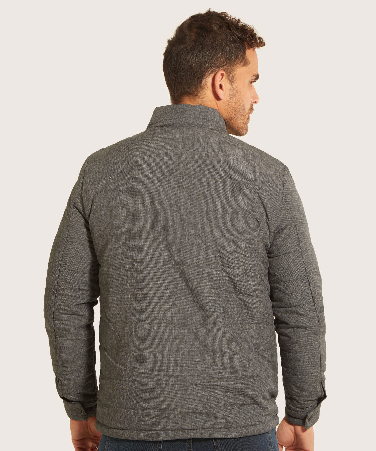 Chaqueta Acolchada Con Tejido Prete&ntilde;ido