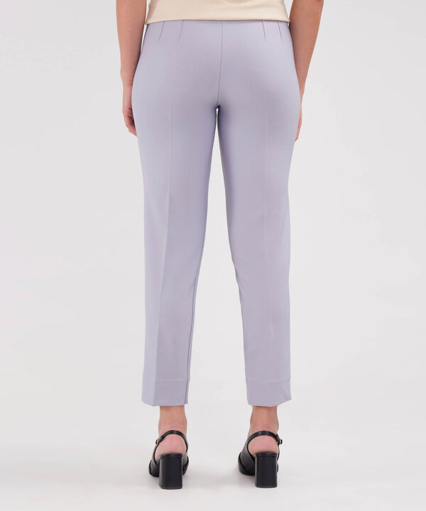 Pantalon Tiro Alto Largo Al Tobillo Unicolor