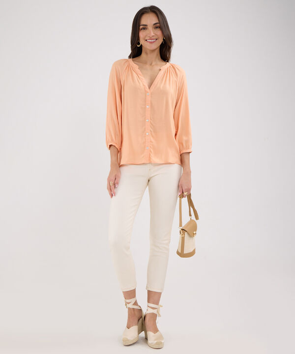 Blusa Manga Tres Cuartos Cuello Neru Unicolor image number null