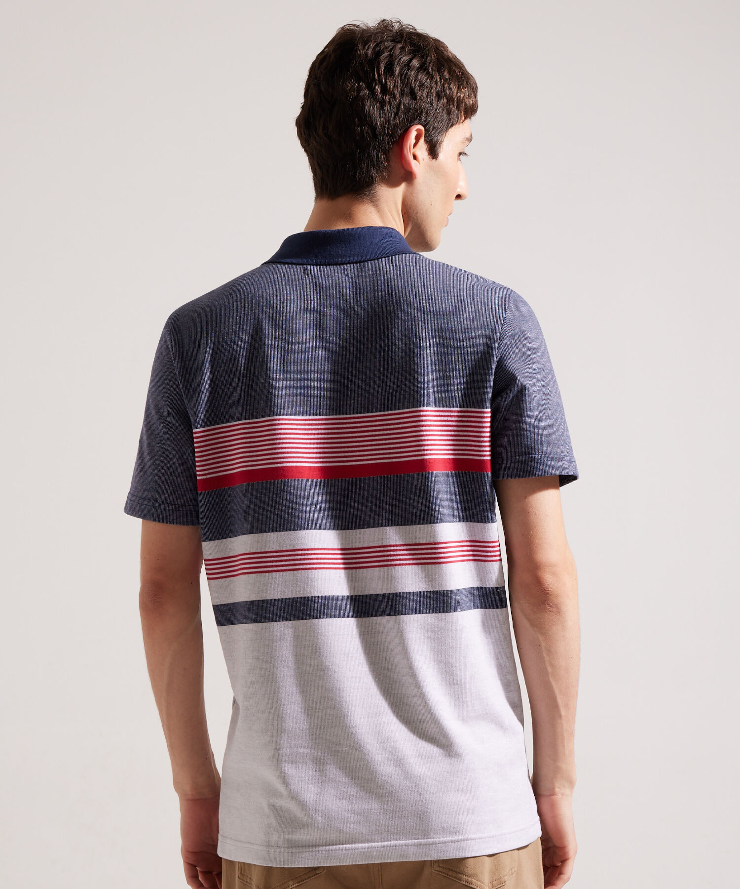 Polo Listador Cuello Tejido