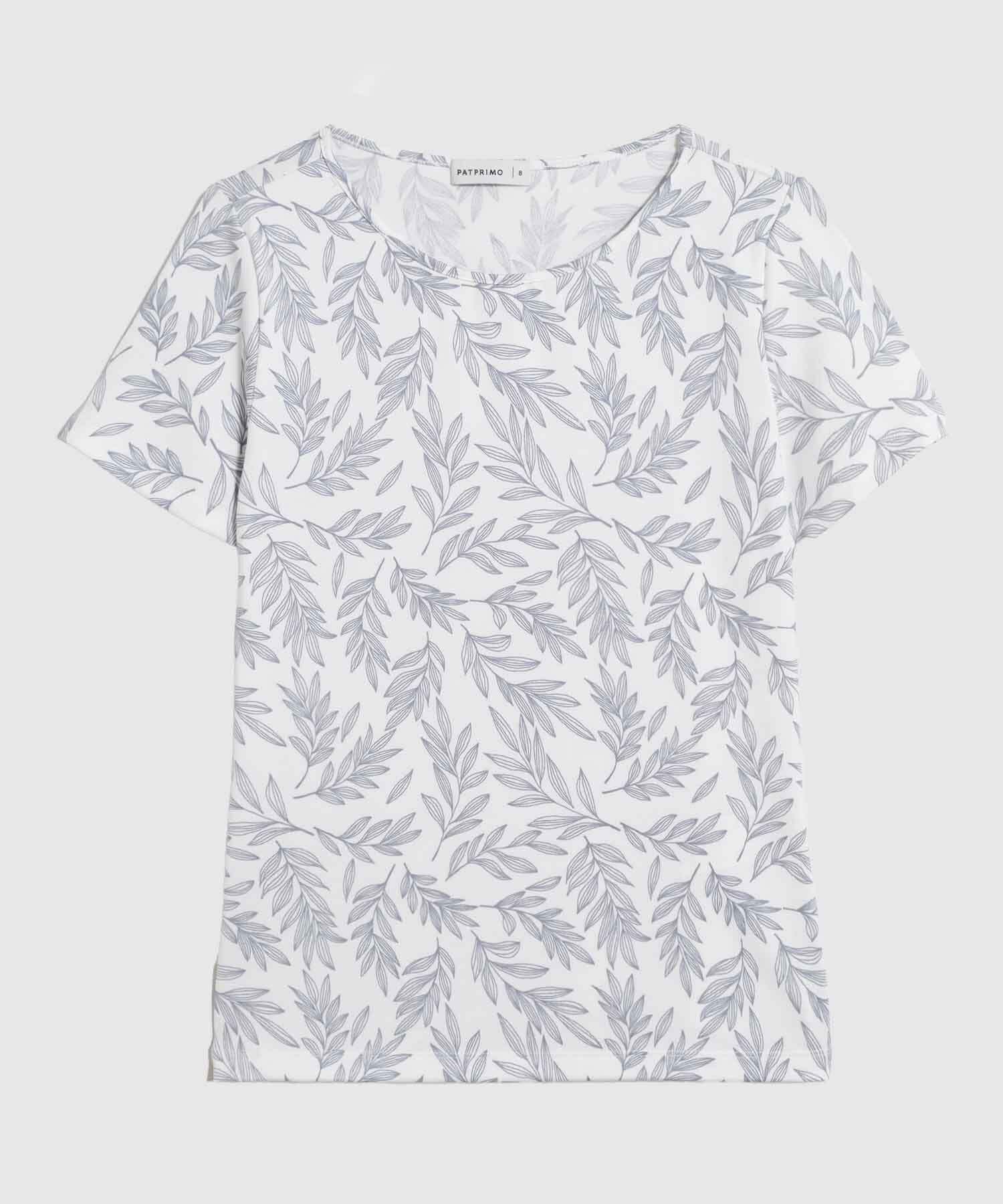 Camiseta Mujer Manga Corta Estampado Floral