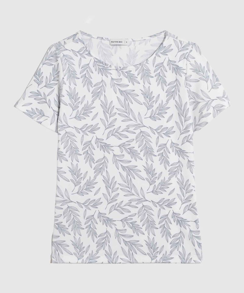 Camiseta Mujer Manga Corta Estampado Floral