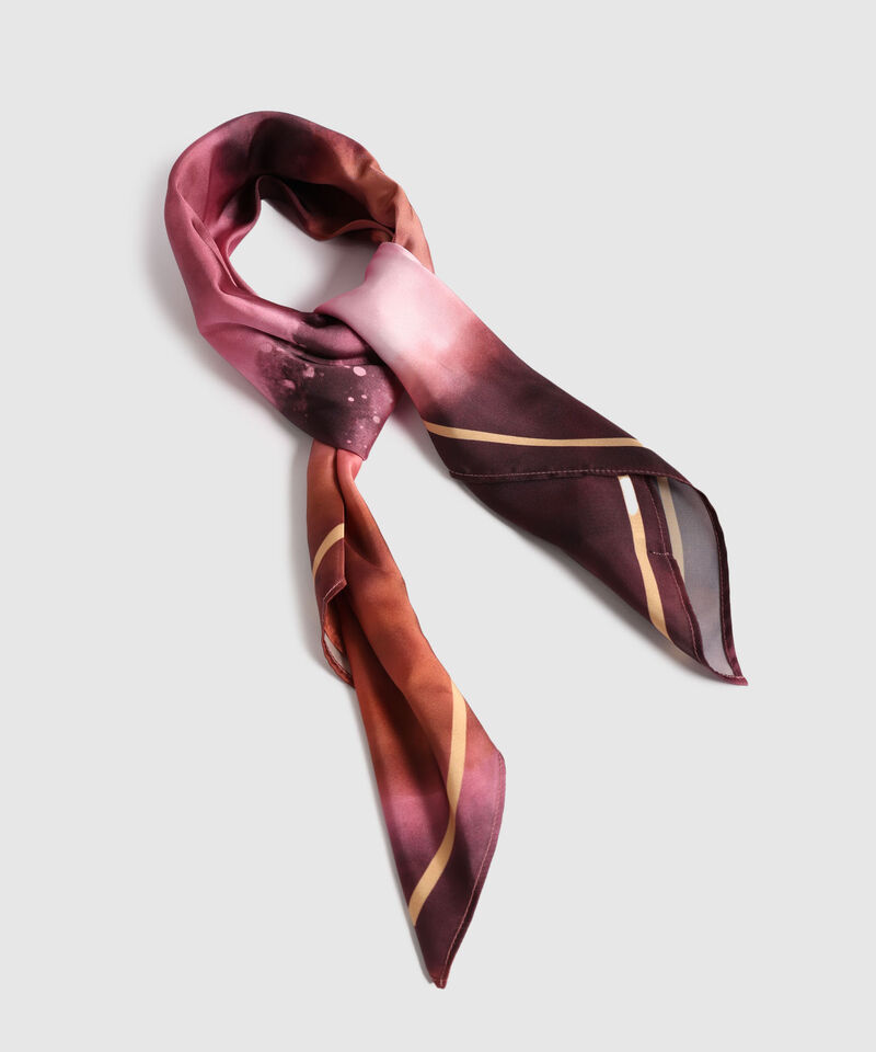 Bufanda Pa&ntilde;oleta Marmolada Rodsado/Purpuora De 70X70 Cm