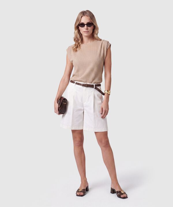 Camiseta Texturizada Manga Corta Para Mujer