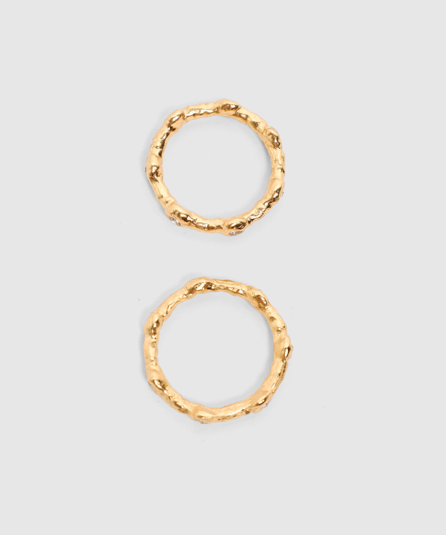 Set x2 Anillos Texturizados Para Mujer