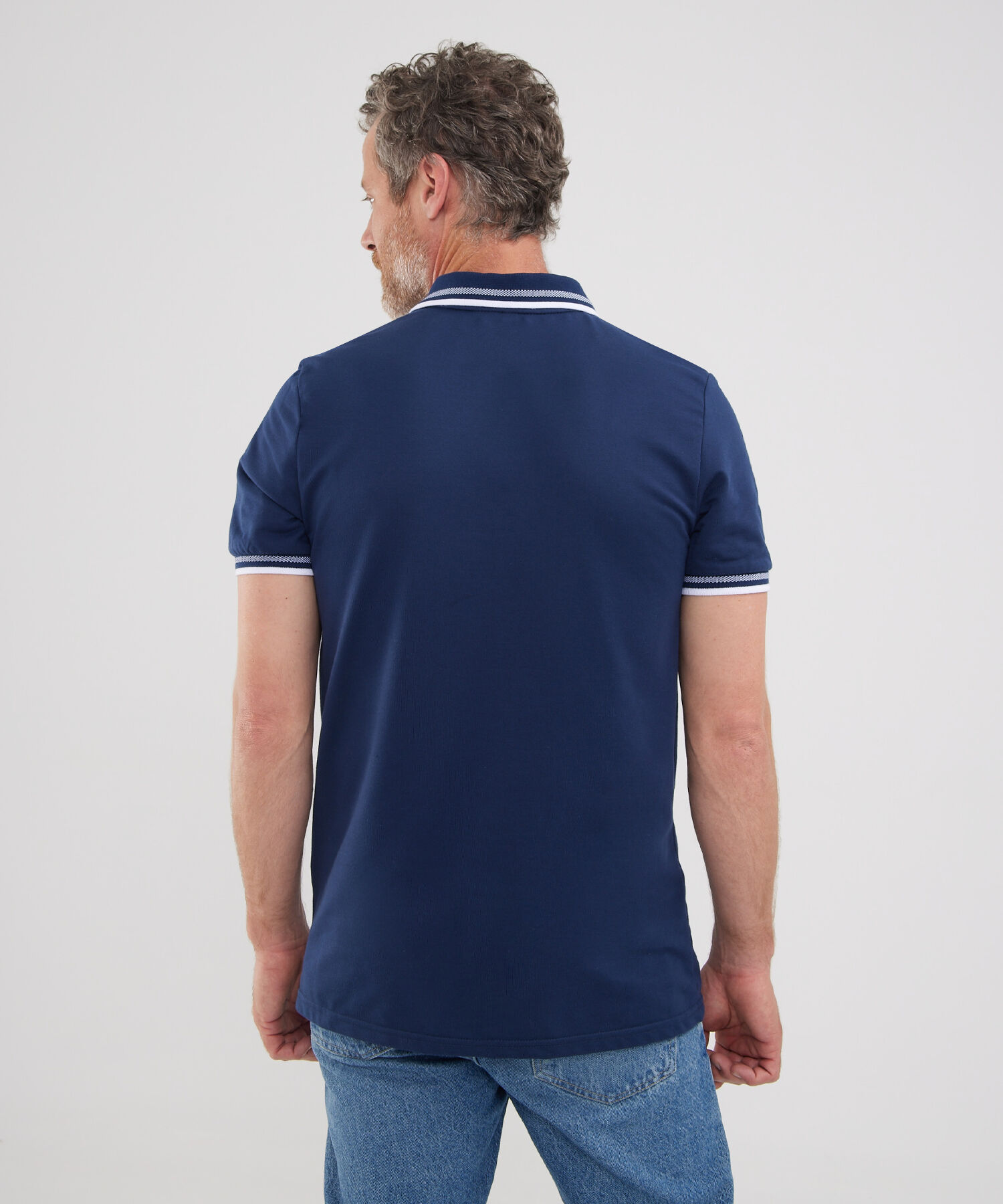 Polo , Cuello Y Puños Tejidos Con Diseño Y Silueta Regular Fit, Cítrico Marinero