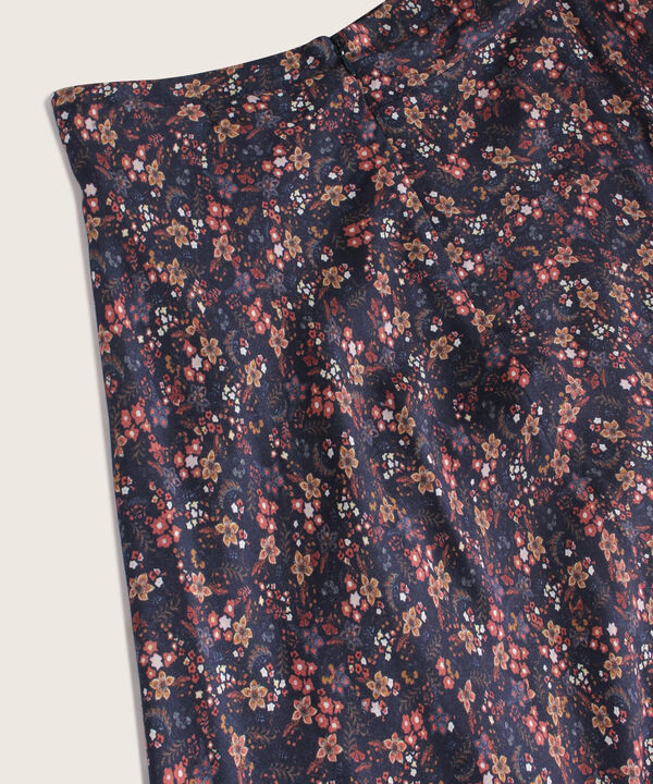 Falda Estampada Con Nesgas