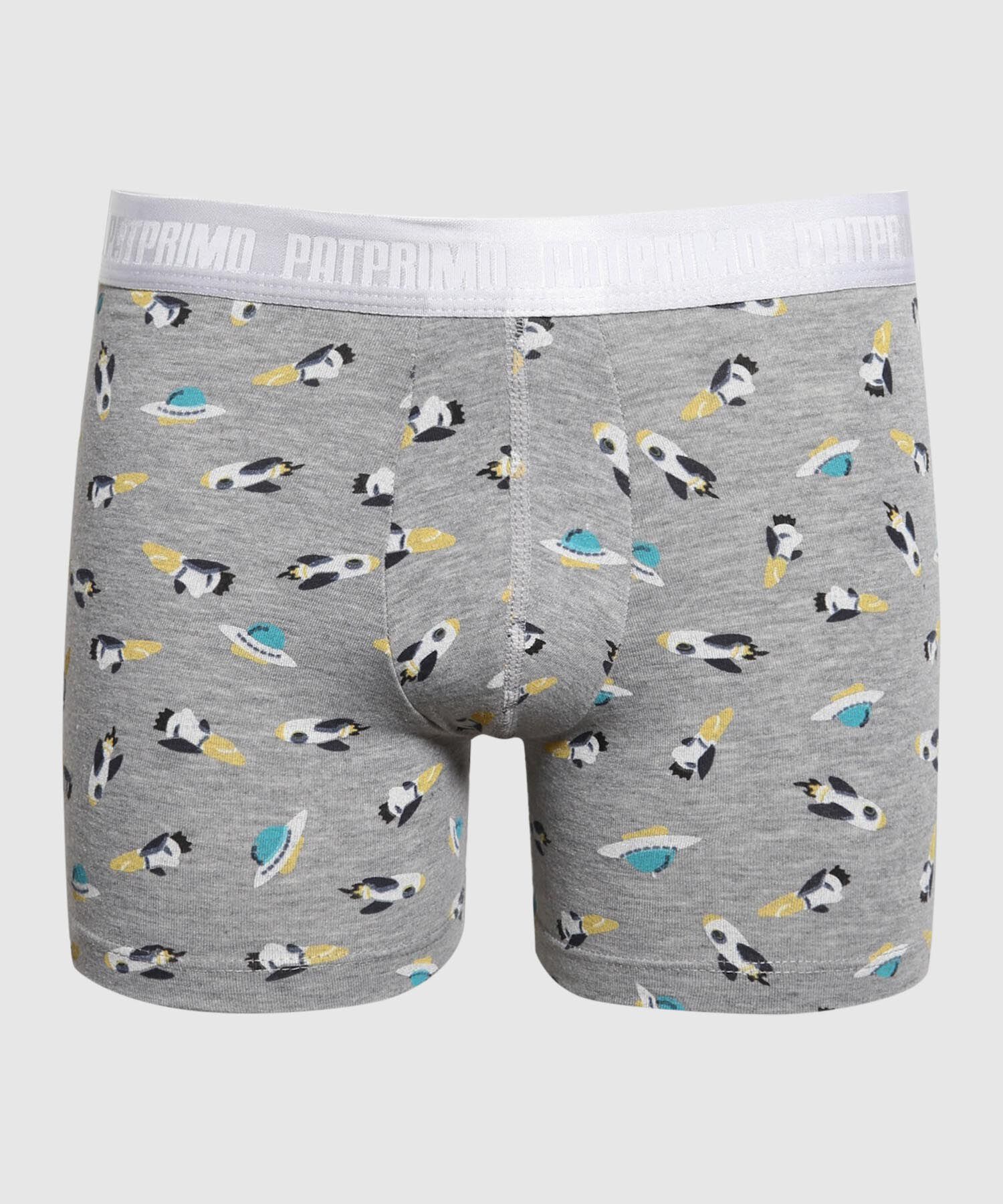 Pantaloncillo Pack X2 Boxer Medio Estampado Con Elastico Expuesto