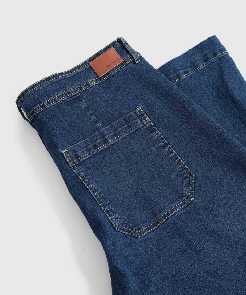 Jeans Culotte Con Bolsillos Frontales Para Mujer Curvy