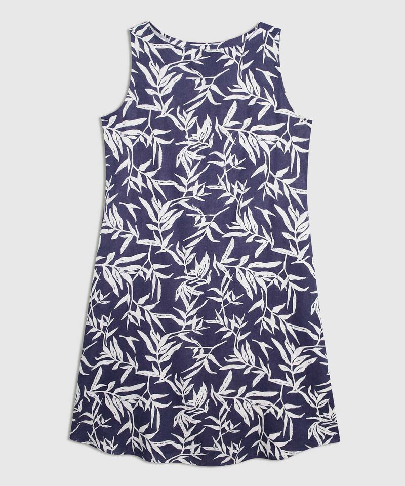 Vestido Estampado en Efecto Lino