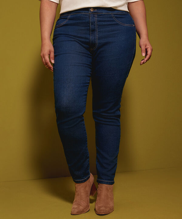 Jeggings Tiro Alto Tono Oscuro
