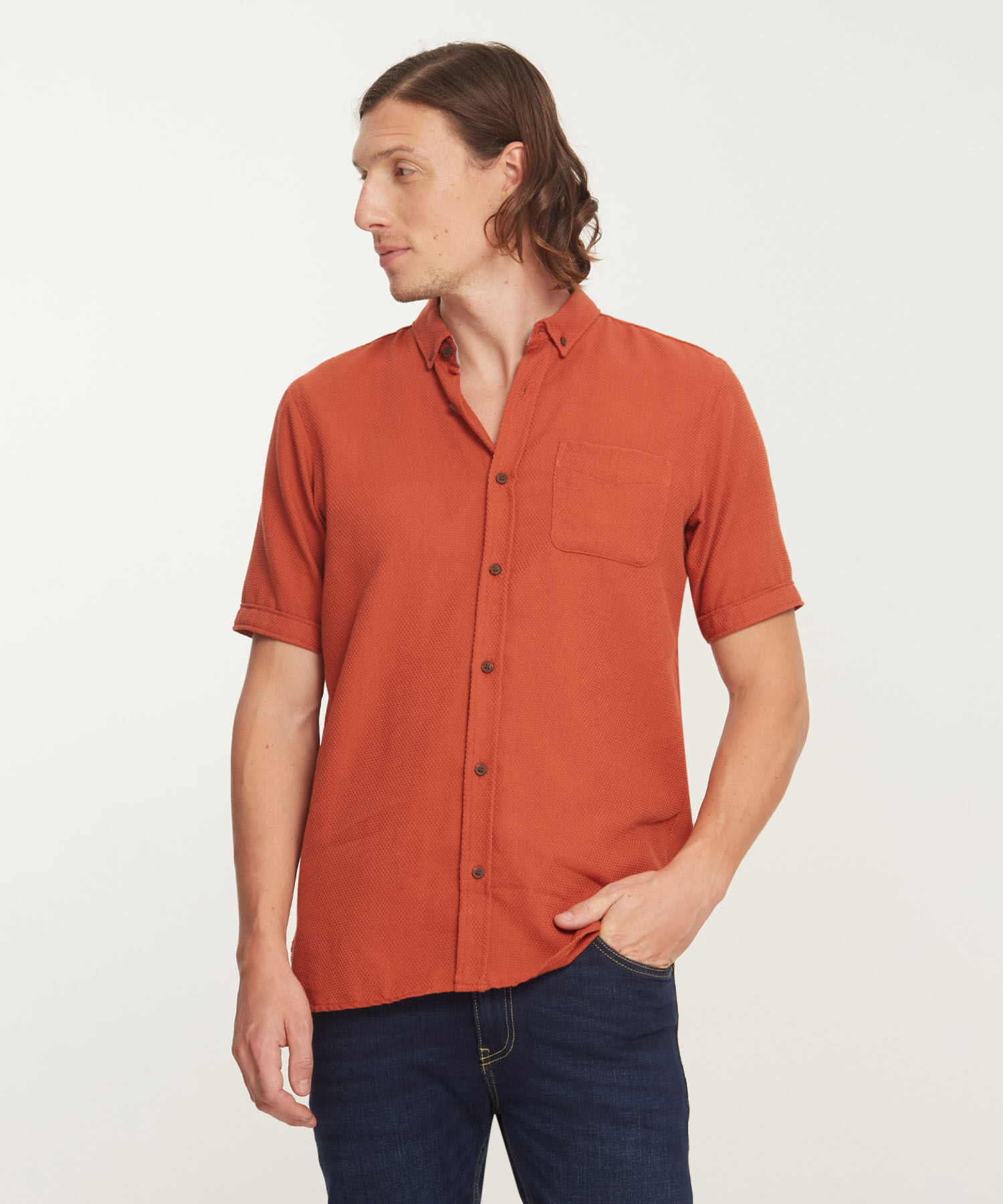 Camisa Manga Corta Con Bolsillo