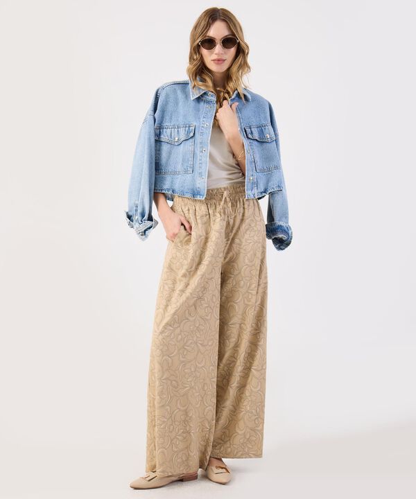 Pantalón Fluido Estampado Floral Ancho image number null