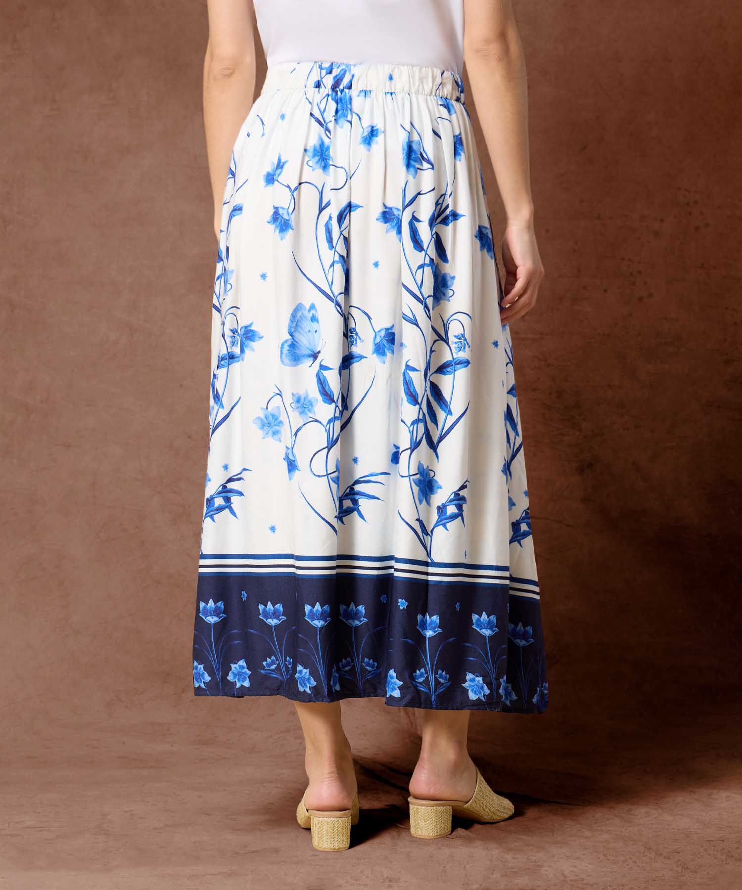 Falda Midi Estampada Para Mujer Diseño Floral Veraniego