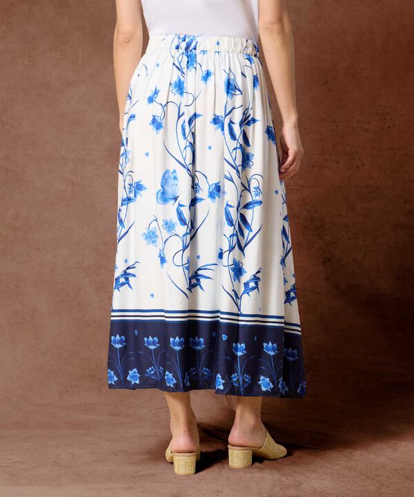 Falda Midi Estampada Para Mujer Diseño Floral Veraniego