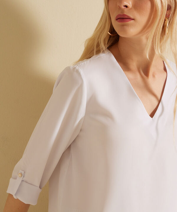Blusa Manga 3/4 Con Charretera Unicolor image number null