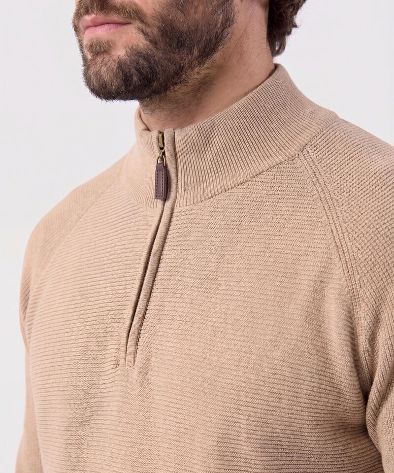 Su&eacute;ter De Hombre Con Cremallera Y Textura