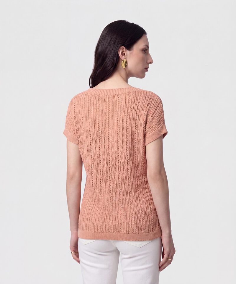 Camiseta en Tejido de Punto Calado Para Mujer