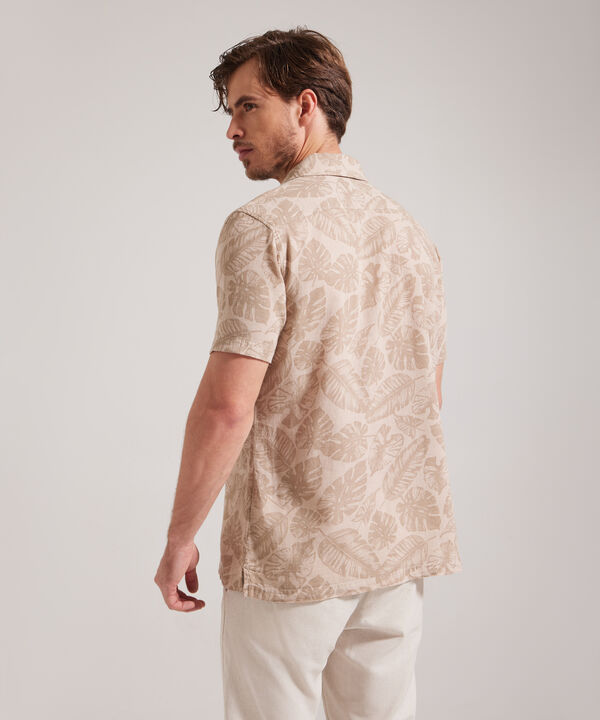 Camisa Manga Corta Estampada Y Teñida