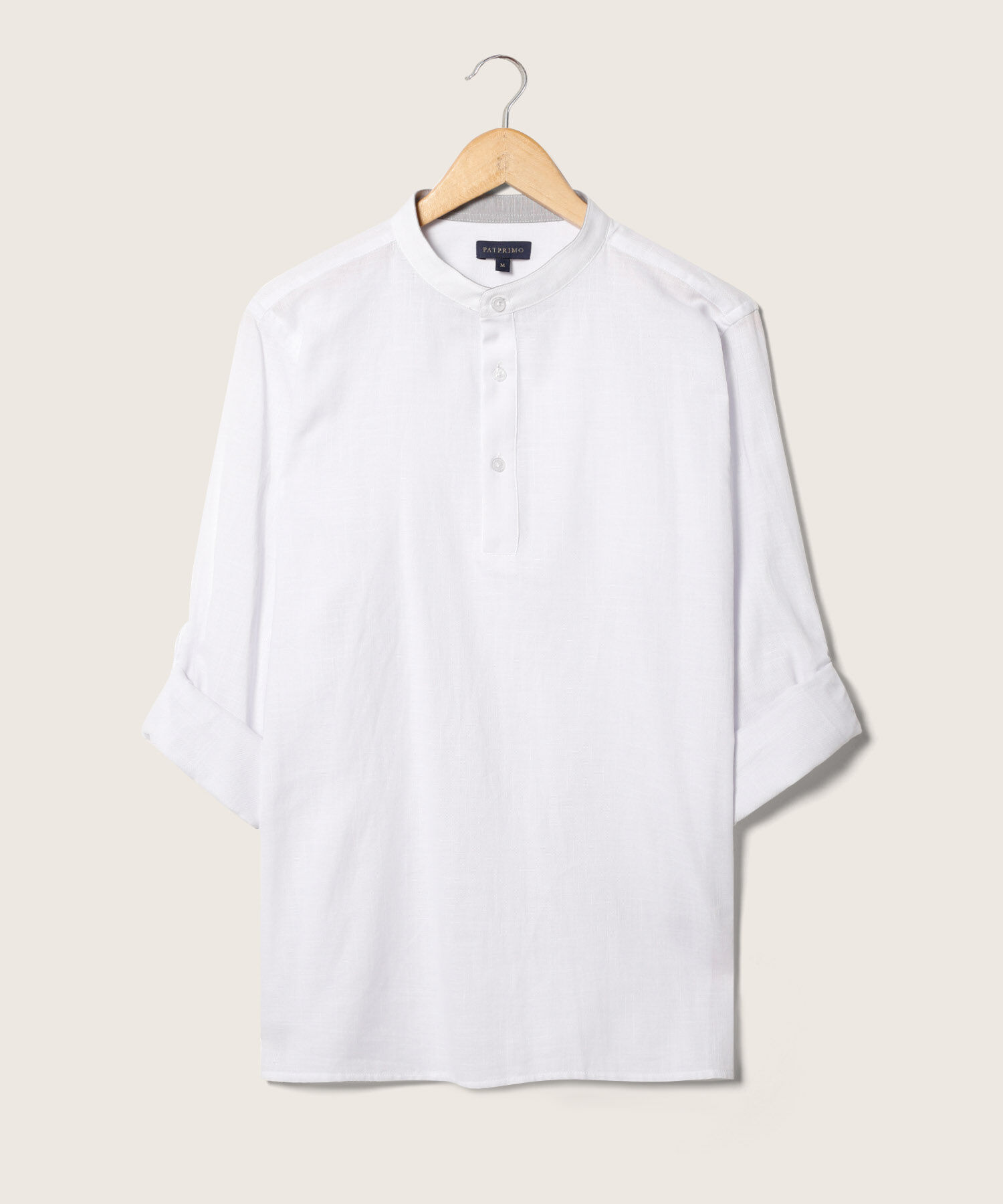 Camisa  Manga Larga Cuello Mao