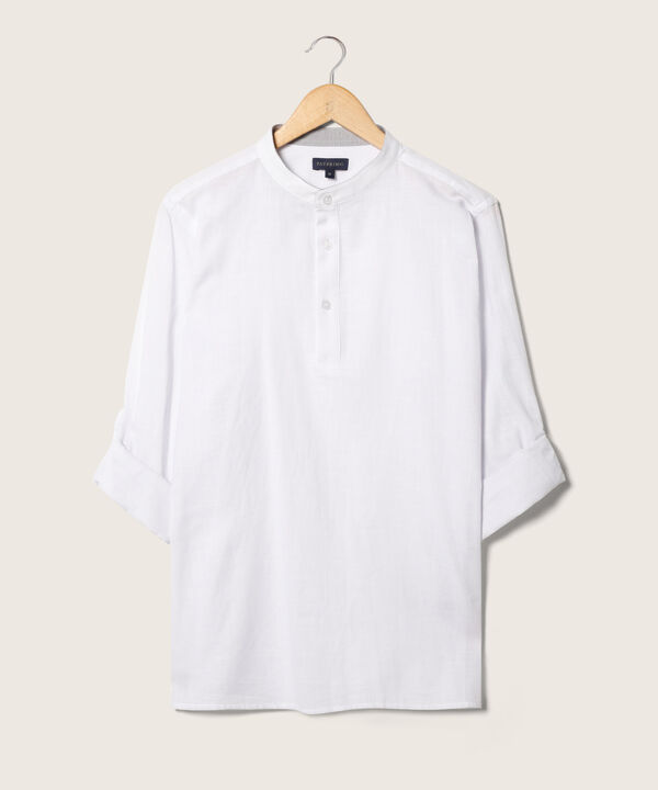 Camisa  Manga Larga Cuello Mao