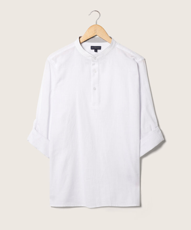 Camisa  Manga Larga Cuello Mao