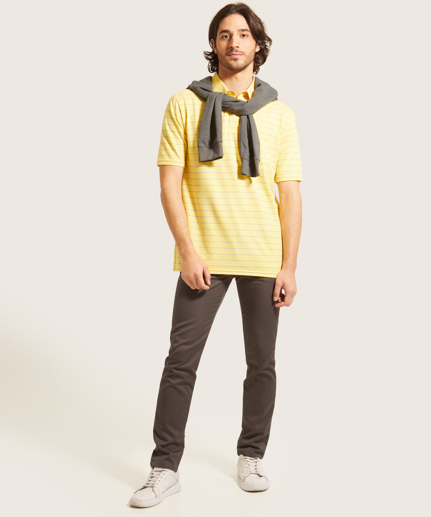 Polo Cuello Duro  Preteñido Bicolor