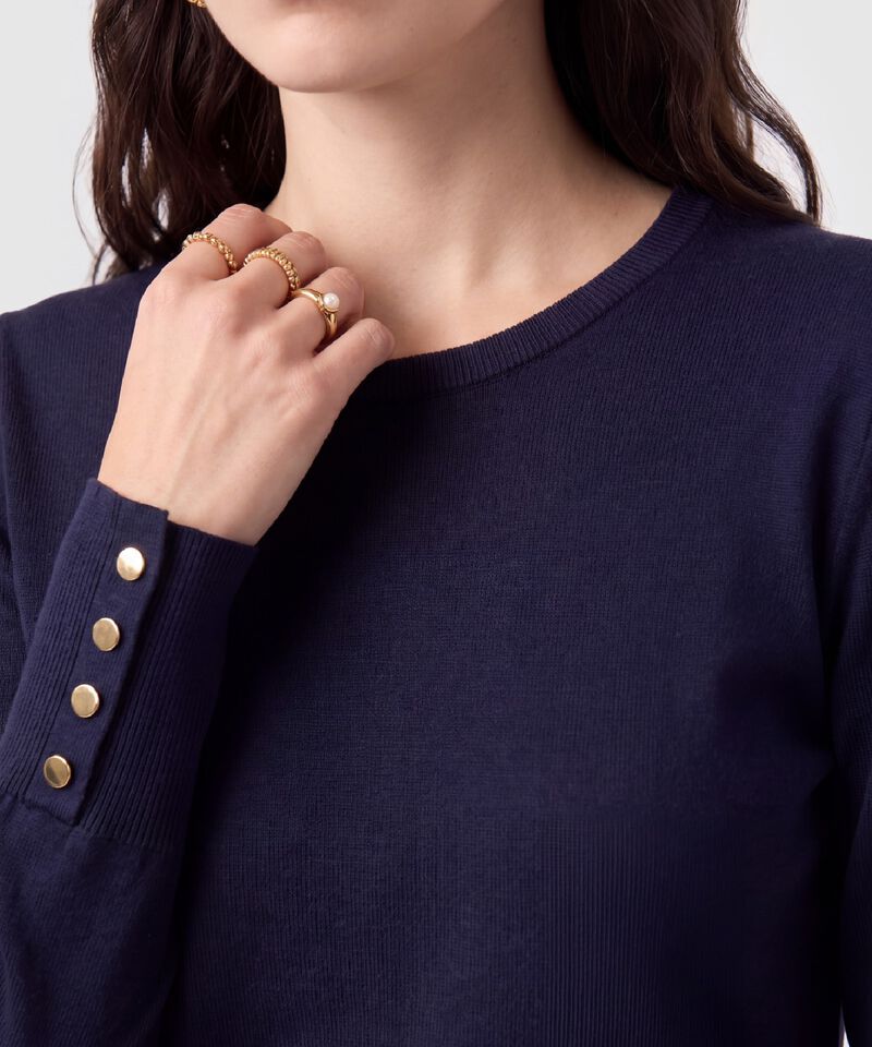 Saco Tejido Pu&ntilde;os Con Botones Para Mujer