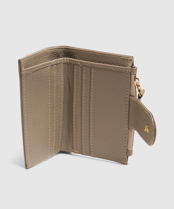 Billetera Compacta Con Broche Mujer