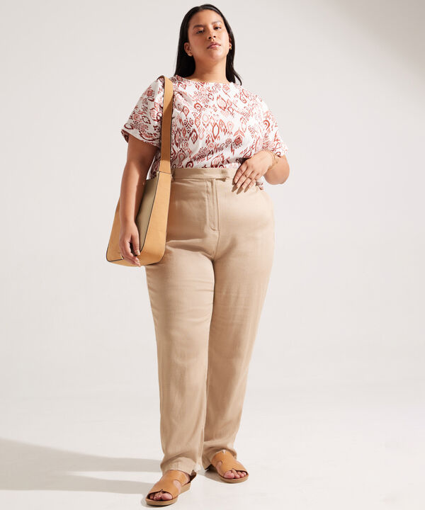 Blusa Estampada en Lino
